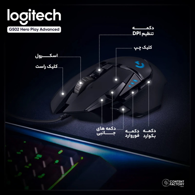 معرفی دکمههای قابل برنامهریزی ماوس گیمینگ لاجیتک مدل G502 Hero