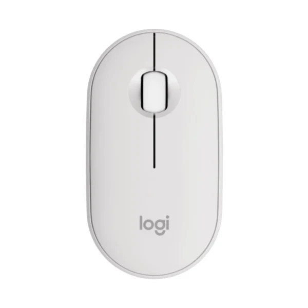 ماوس بیسیم لاجیتک M350 Pebble رنگ سفید از بالا