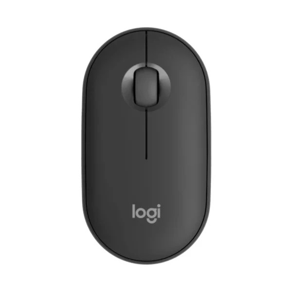 ماوس بیسیم لاجیتک M350 Pebble رنگ خاکستری از بالا