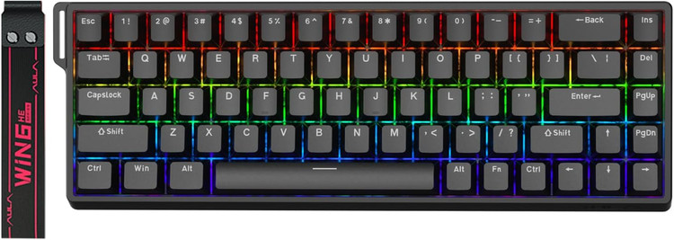 کیبورد گیمینگ WIN68HE MAX، کیبورد با سوییچهای مغناطیسی، RT (Rapid Trigger)، پاسخدهی فوقسریع، اتصال سیمی، درایور تحت وب، نرخ گزارشدهی (Polling Rate) 8000 هرتز
