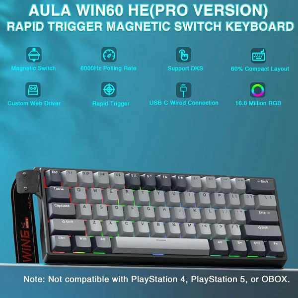 کیبورد گیمینگ آئولا مدل WIN60 HE Pro