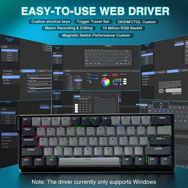 کیبورد گیمینگ آئولا مدل WIN60 HE Pro