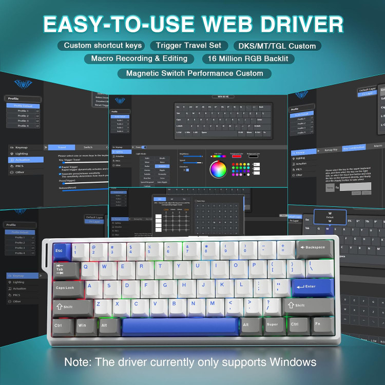 کیبورد گیمینگ آئولا مدل WIN60 HE MAX