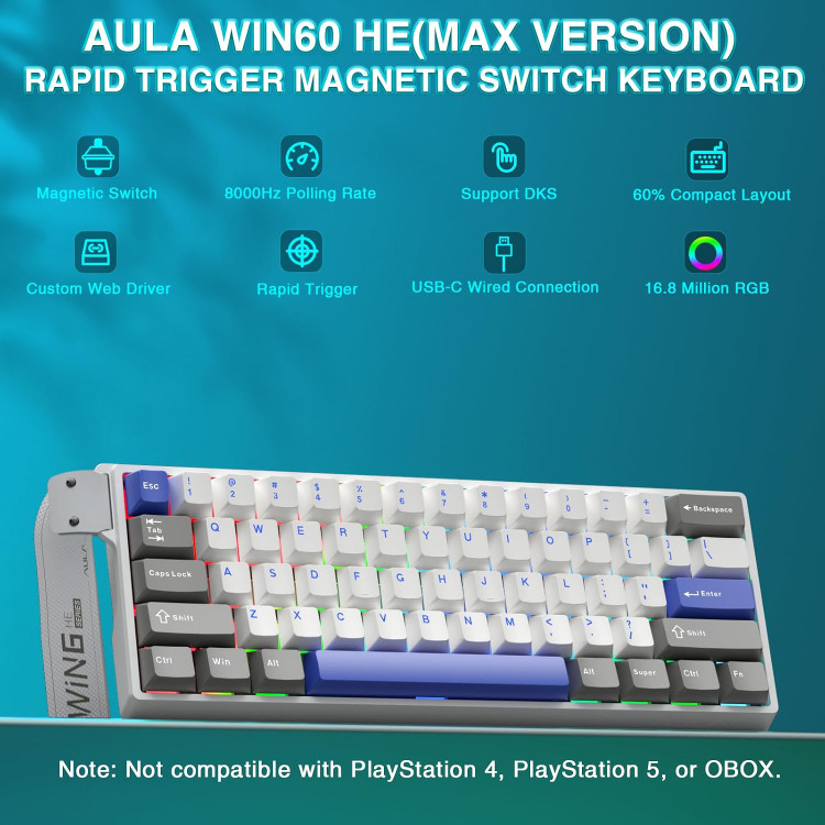 کیبورد گیمینگ آئولا مدل WIN60 HE MAX