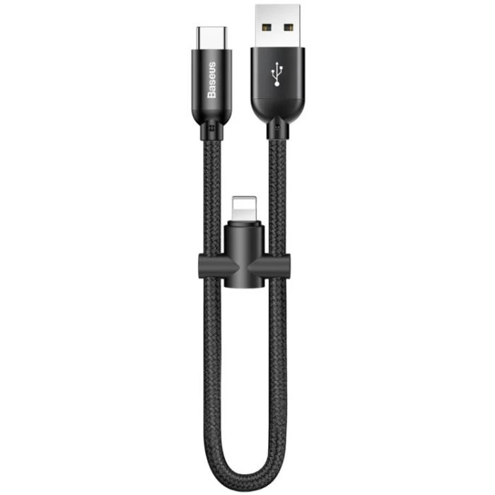 کابل تبدیل USB به USB-C/لایتنینگ باسئوس مدل CALUTC طول 0.23 متر