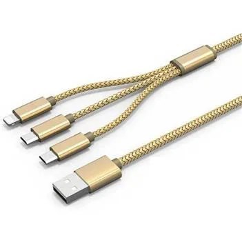 کابل تبدیل USB به microUSB/لایتنینگ الدینیو مدل LC85 3 In 1 طول 1.2 متر