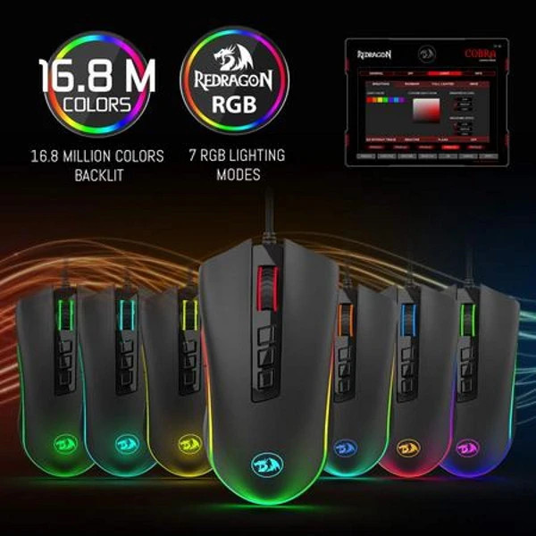 ماوس گیمینگ باسیم ردراگون مدل COBRA M711-2 RGB