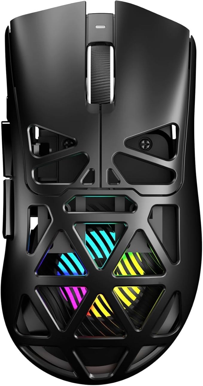 ماوس گیمینگ MechLands Aula SC620؛ ماوس بی‌سیم با اتصال سه‌گانه (2.4G / Type-C / بلوتوث)، باتری ۴۰۰ میلی‌آمپرساعت، دقت قابل تنظیم تا ۱۲,۰۰۰ DPI، نرخ پاسخ‌دهی ۱۰۰۰ هرتز، سنسور PAW3311، نورپردازی RGB و کلیدهای قابل برنامه‌ریزی برای ویندوز و مک