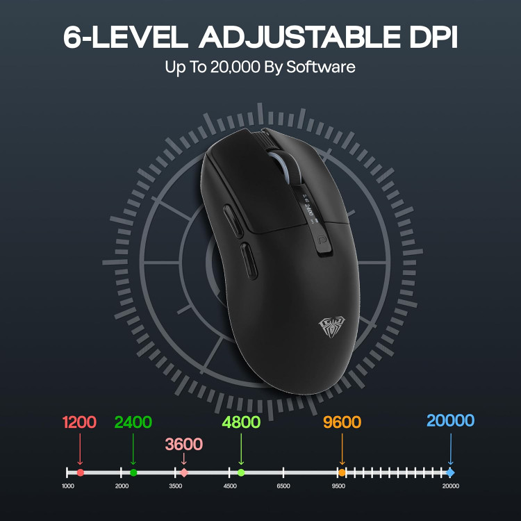 ماوس گیمینگ MechLands Aula SC590 PRO مجهز به نمایشگر، با اتصال 2.4G / USB-C / بلوتوث